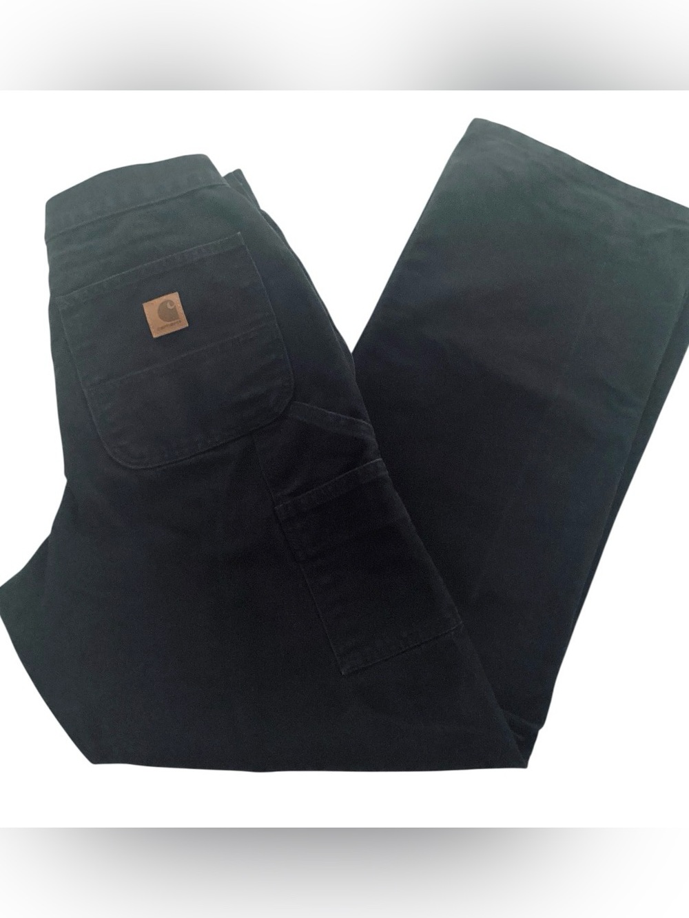 Carhartt Black Cargo Work Pants with Tool Pocket canvas B11 size 31